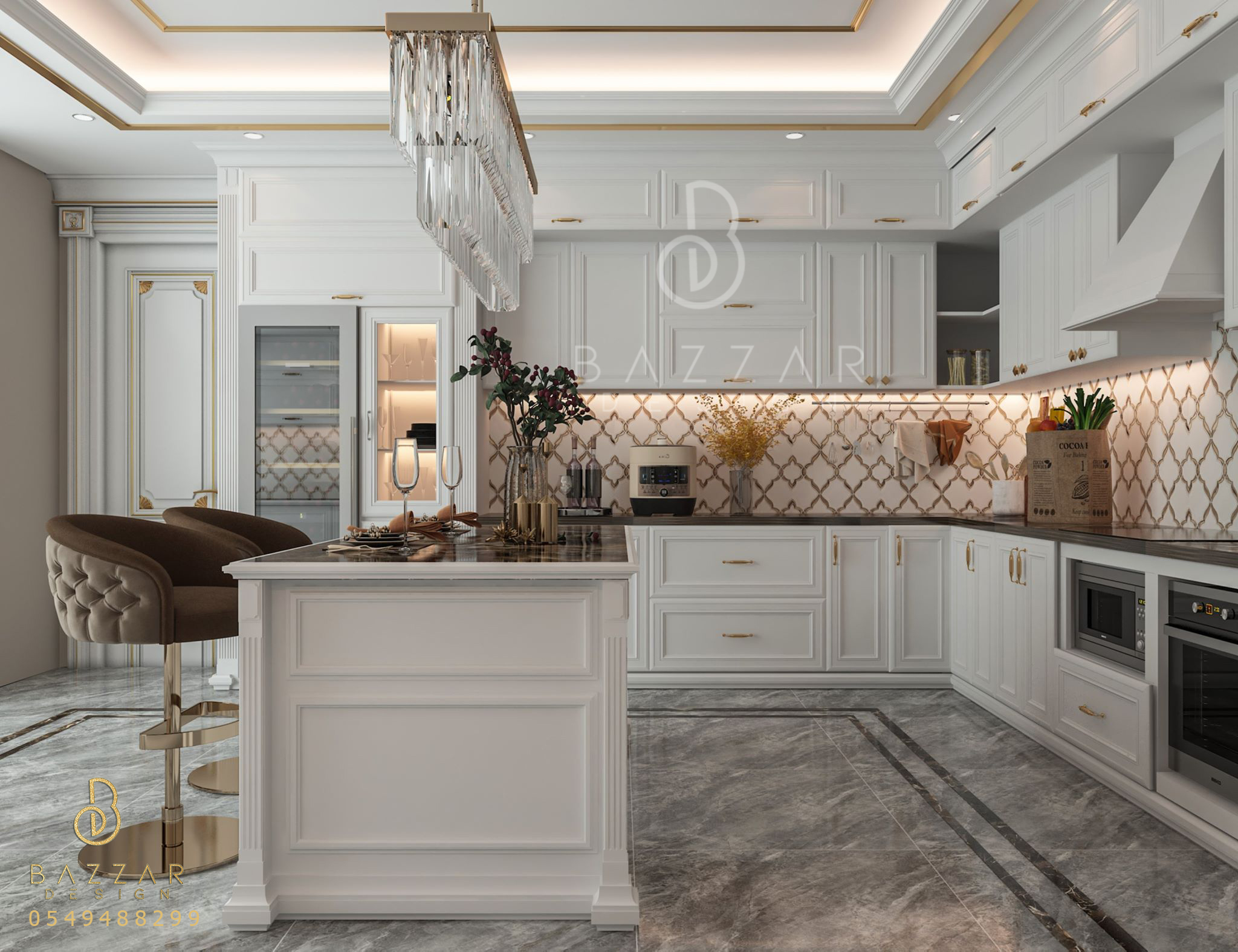 تصميم ديكورات مطابخ بازار للتصميم الداخلى والديكور