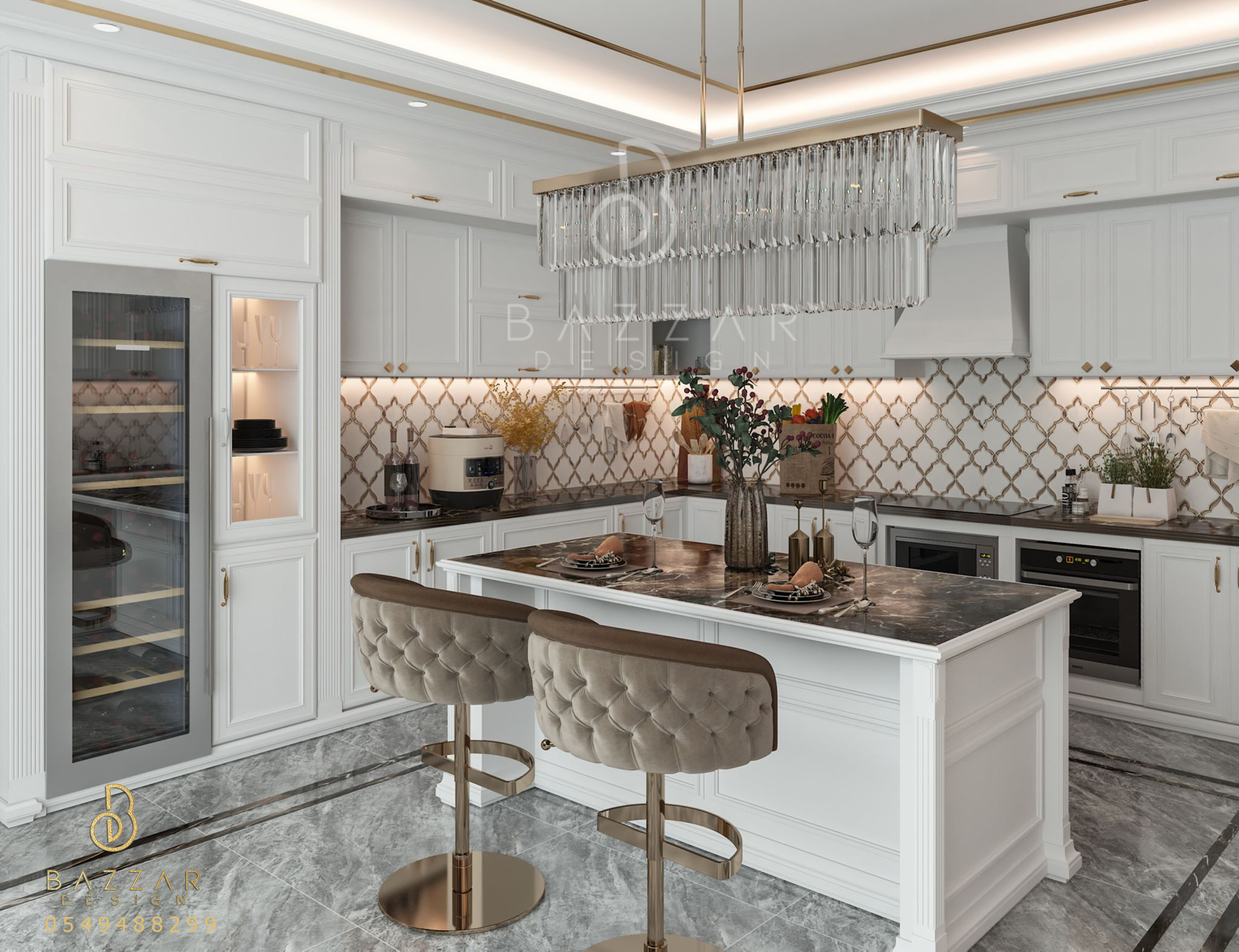 تصميم ديكورات مطابخ بازار للتصميم الداخلى والديكور