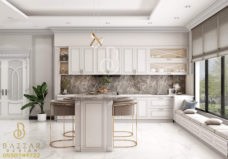 تصميم ديكورات مطابخ بازار للتصميم الداخلى والديكور