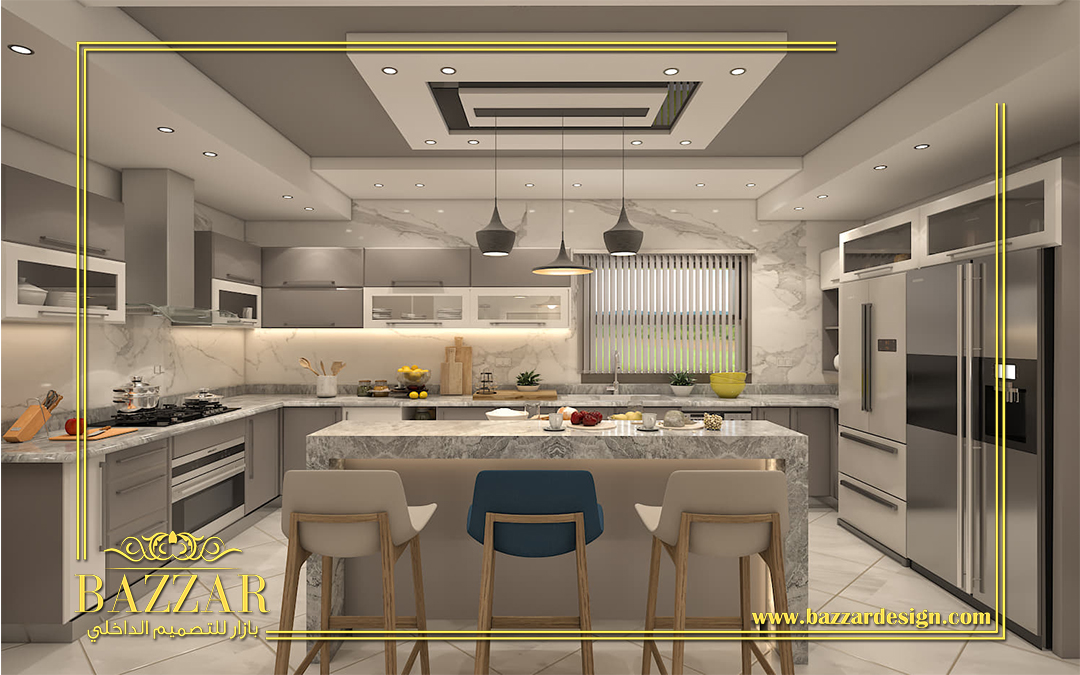 تصميم ديكورات مطابخ بازار للتصميم الداخلى والديكور