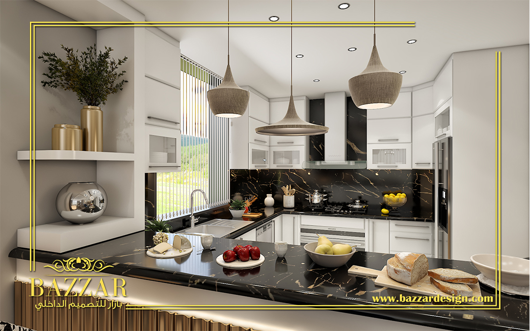 تصميم ديكورات مطابخ بازار للتصميم الداخلى والديكور