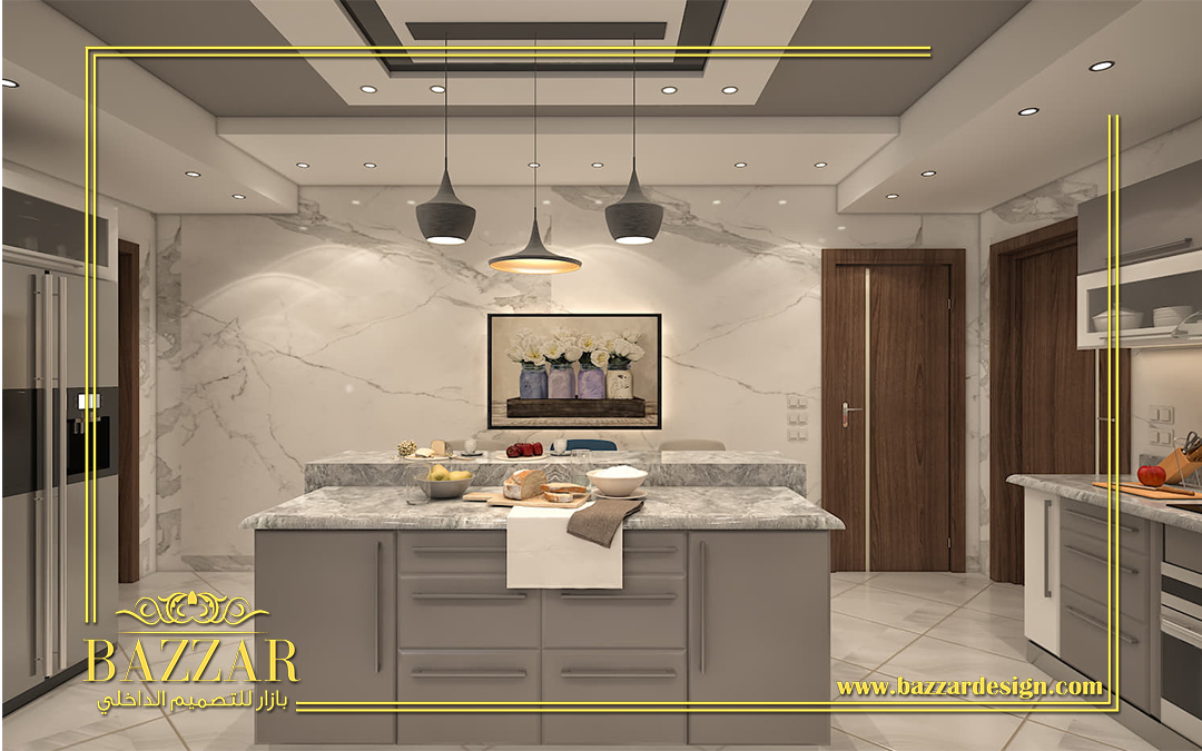 تصميم ديكورات مطابخ بازار للتصميم الداخلى والديكور