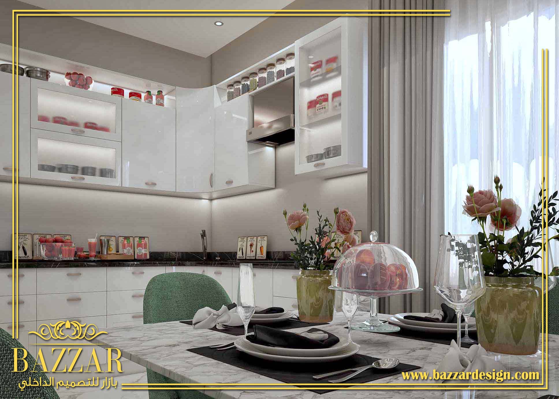تصميم ديكورات مطابخ بازار للتصميم الداخلى والديكور
