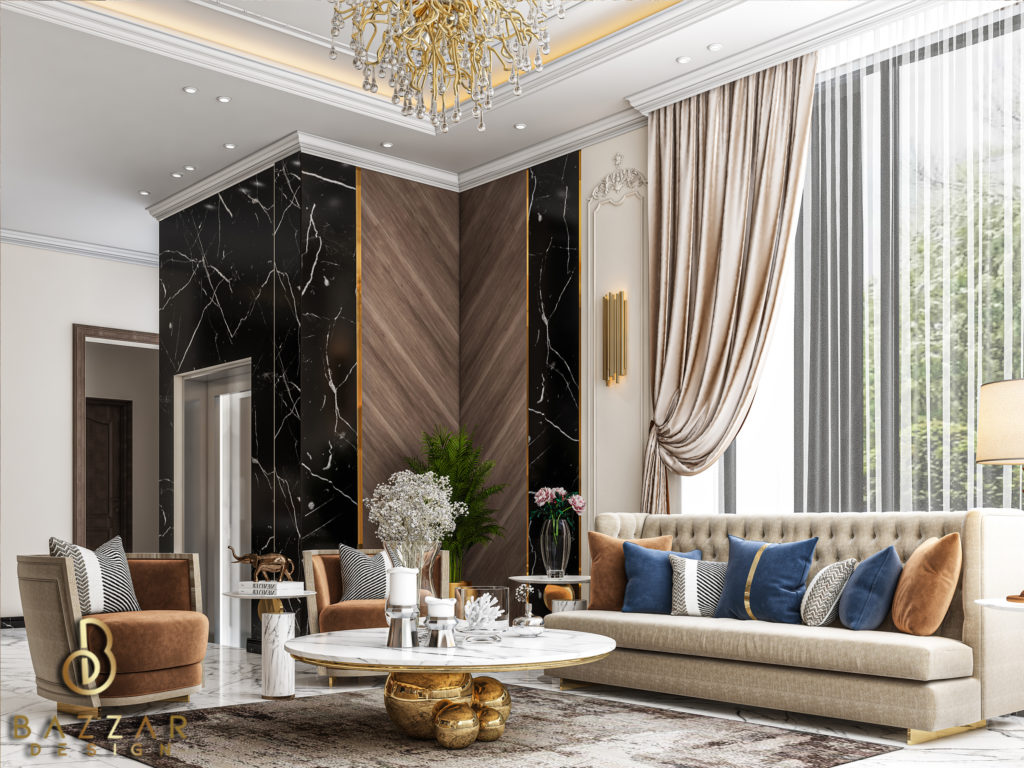 تصميم ديكورات فيلا بحى الصدفة الخبر بالسعودية بازار للتصميم الداخلي و