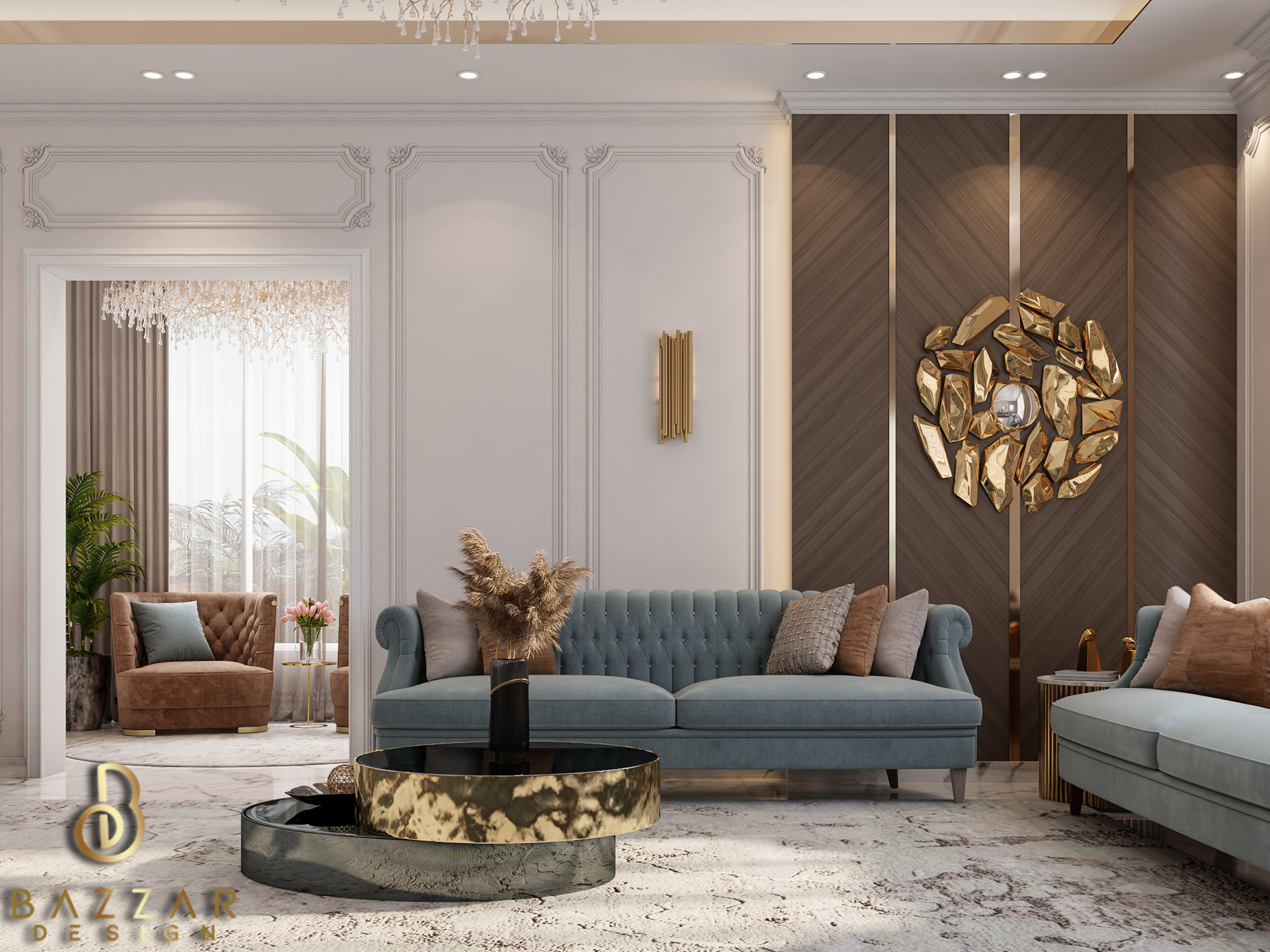 تصميم ديكورات فيلا بحى الصدفة الخبر بالسعودية بازار للتصميم الداخلي و