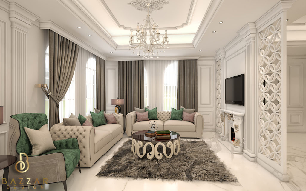 أحدث تصميم ديكورات ريسبشن نيو كلاسيك بالفيصلية الدمام بالمملكة العربية