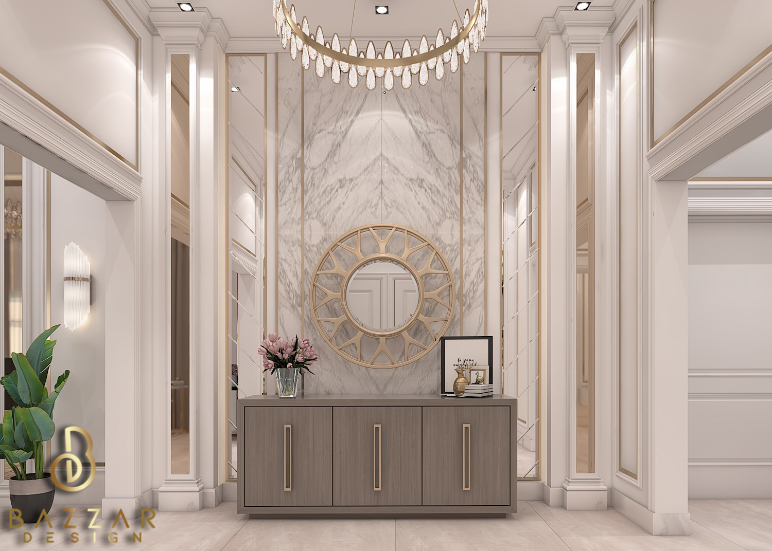 تصميم داخلي لفيلا راقية بحى القيروان_الدمام بازار للتصميم الداخلي و